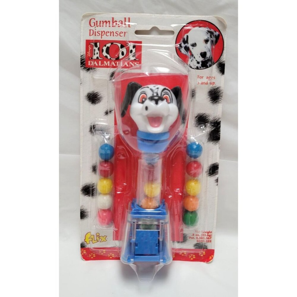 Vintage 1996 Flix Disney 101 Dalmatians Gumball Dispenser Collectible Toy NOS